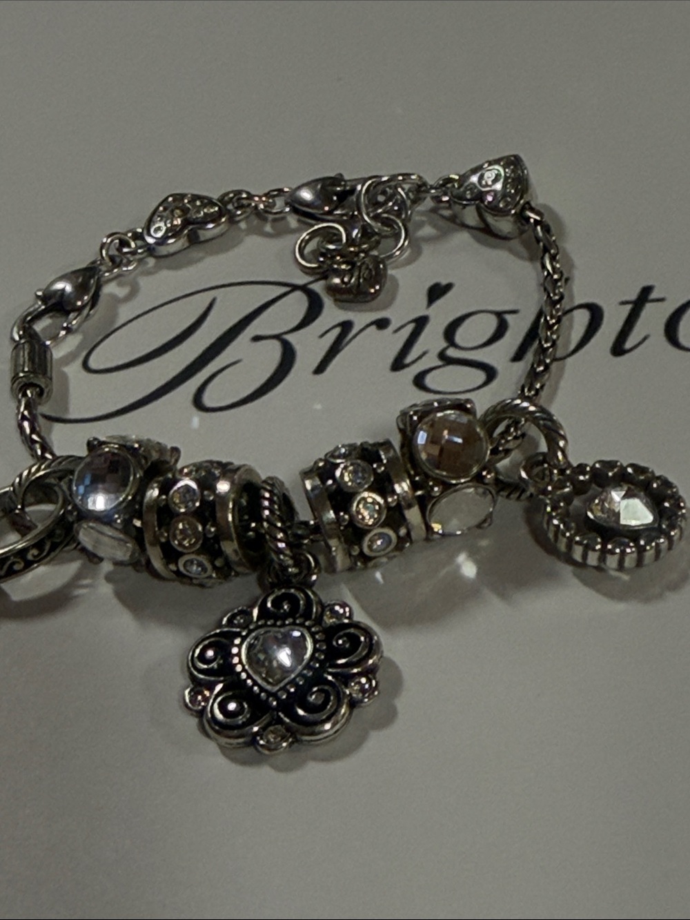 🆕💍💎Brighton Heart SWAROVSKI CRYSTAL CHARM BRACELET! GIFT IDEA!🎁